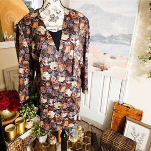 Vtg Gilberti Floral Design Blazer Jacket Sz 22w